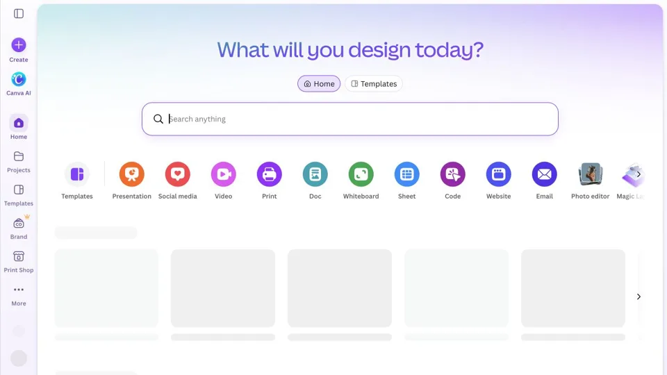 Canva website preview