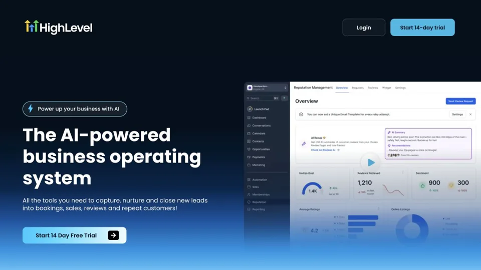 GoHighLevel website preview